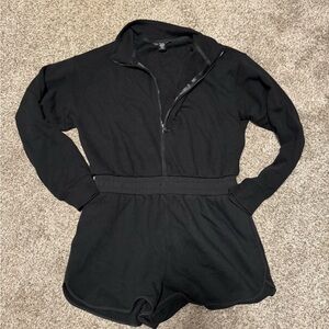 Black Zip-Up Romper